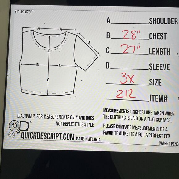 Athleta Plus Size 3X Printed Organic Daily Tee Short Sleeve Shirt - Picture 6 of 6